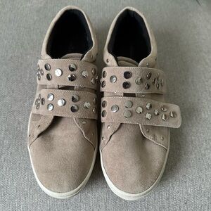 Rebecca Minkoff Tan Sneakers with Silver Accents